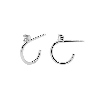 Καρφωτά σκουλαρίκια Pdpaola AR02-083-U L'Essentiel Kita Silver ασημί με ζιργκόν.